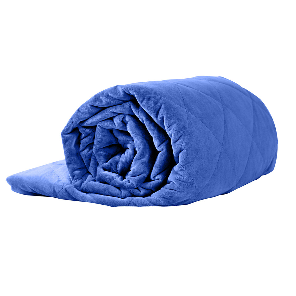 DreamZ 9KG Adults Size Anti Anxiety Weighted Blanket Gravity Blankets Royal Blue - KRE Group