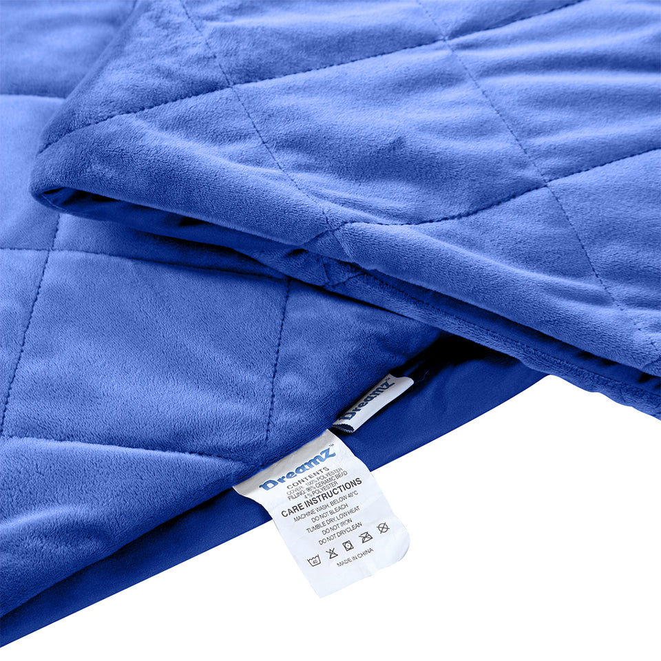 DreamZ 9KG Adults Size Anti Anxiety Weighted Blanket Gravity Blankets Royal Blue - KRE Group