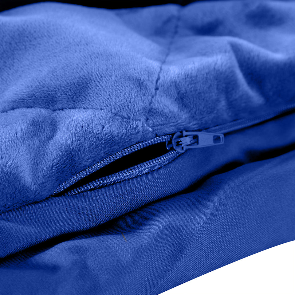 DreamZ 9KG Adults Size Anti Anxiety Weighted Blanket Gravity Blankets Royal Blue - KRE Group