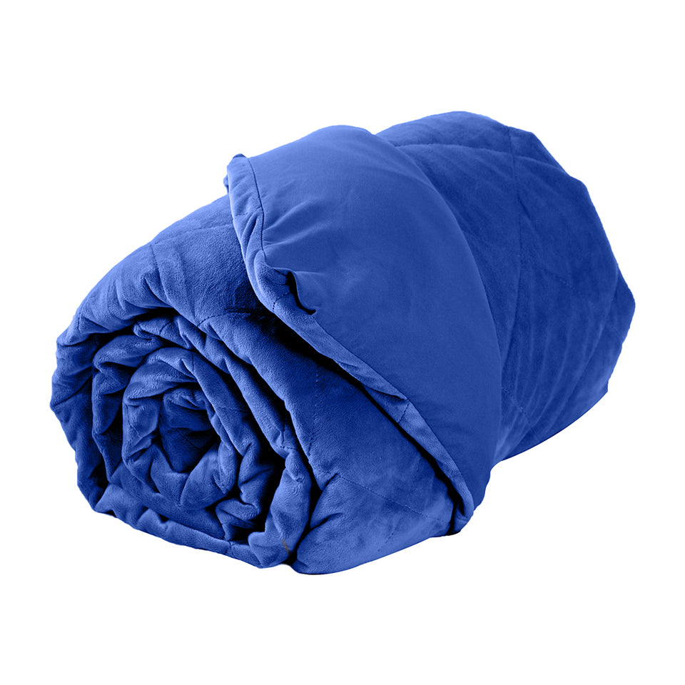 DreamZ 9KG Adults Size Anti Anxiety Weighted Blanket Gravity Blankets Royal Blue - KRE Group