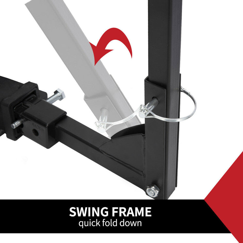 4 Bicycle Carrier Bike Car Rear Rack 2" TowBar Steel Hitch Mount Foldable - KRE Group