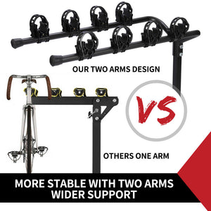 4 Bicycle Carrier Bike Car Rear Rack 2" TowBar Steel Hitch Mount Foldable - KRE Group