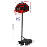 Everfit 2.1M Adjustable Portable Basketball Stand Hoop System Rim Black - KRE Group