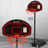 Everfit 2.1M Adjustable Portable Basketball Stand Hoop System Rim Black - KRE Group