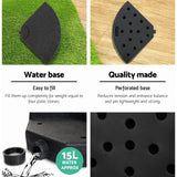Instahut Outdoor Umbrella Stand 4 x Base Pod Plate Sand/Water Patio Cantilever Fanshaped - KRE Group