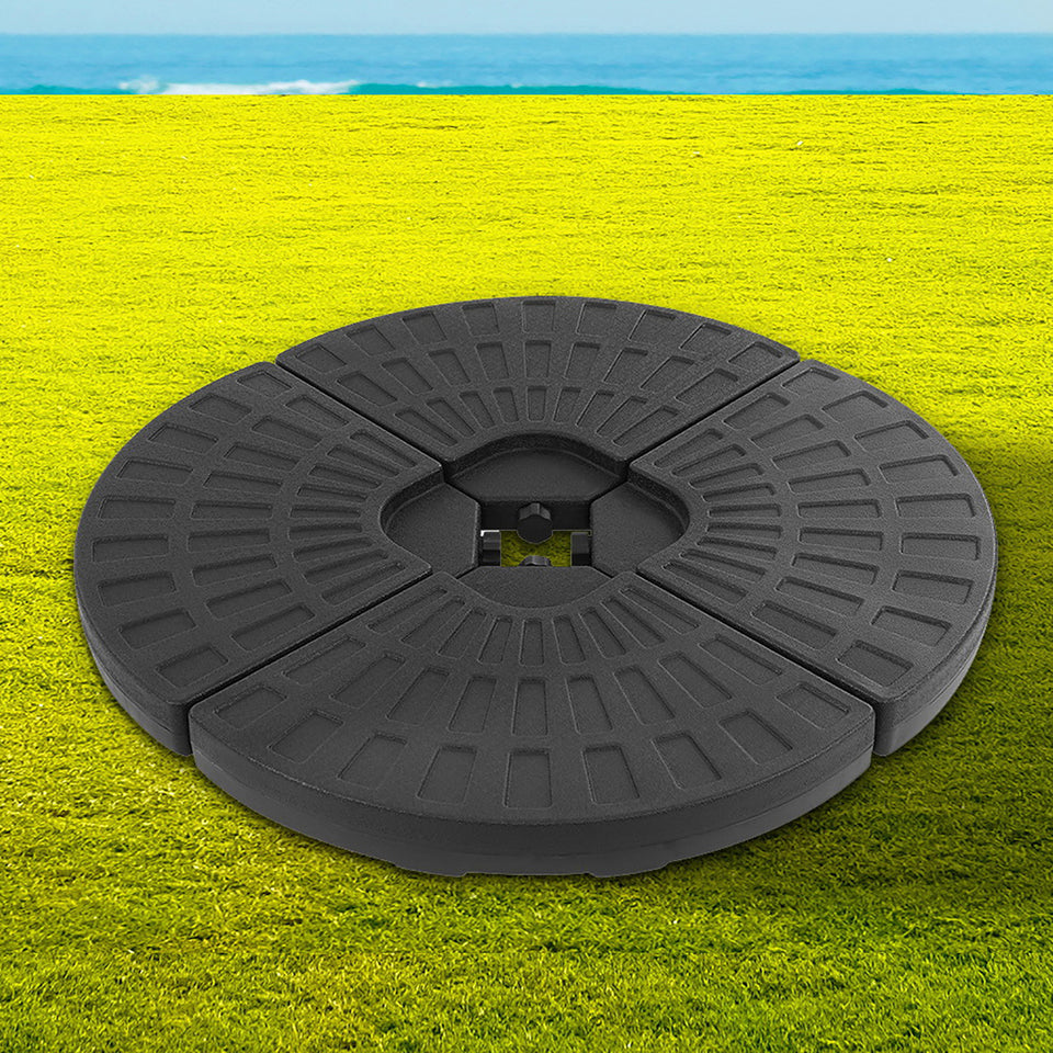 Instahut Outdoor Umbrella Stand 4 x Base Pod Plate Sand/Water Patio Cantilever Fanshaped - KRE Group