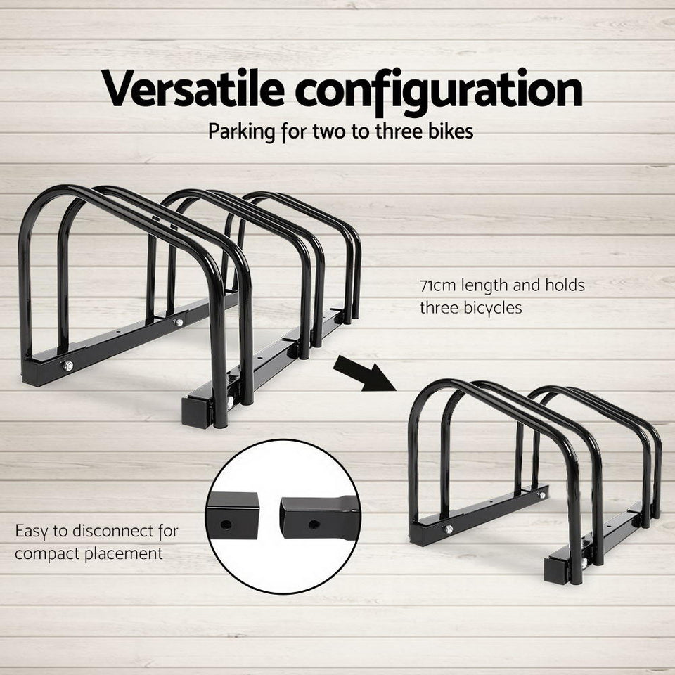 Portable Bike 3 Parking Rack Bicycle Instant Storage Stand - Black - KRE Group