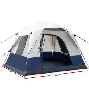 Weisshorn Family Camping Tent 4 Person Hiking Beach Tents Canvas Ripstop - KRE Group