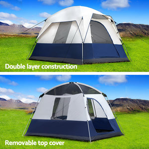 Weisshorn Family Camping Tent 4 Person Hiking Beach Tents Canvas Ripstop - KRE Group