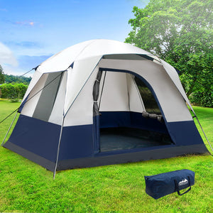 Weisshorn Family Camping Tent 4 Person Hiking Beach Tents Canvas Ripstop - KRE Group