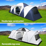 Weisshorn Family Camping Tent 12 Person Hiking Beach Tents Canvas (3 Rooms) - KRE Group