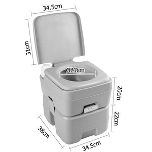 Weisshorn 20L Portable Outdoor Camping Toilet - Grey - KRE Group