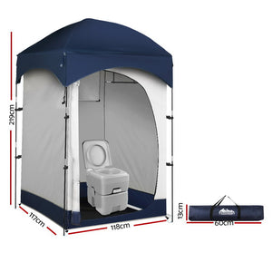 Weisshorn 20L Outdoor Portable Toilet Camping Shower Tent Pop Up Change Room BL - KRE Group