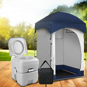 Weisshorn 20L Outdoor Portable Toilet Camping Shower Tent Pop Up Change Room BL - KRE Group