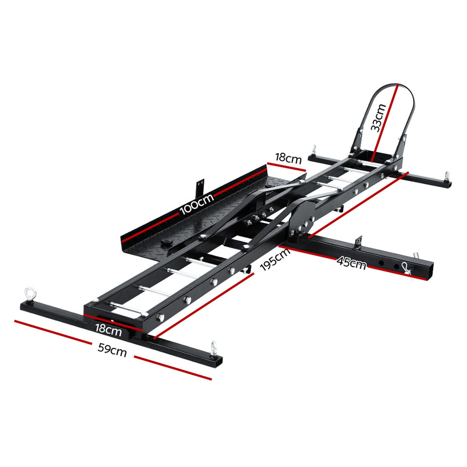 Giantz Motorcycle Carrier 2 Arms Rack Ramp Motorbike Dirt Bike 2"Hitch Towbar - KRE Group