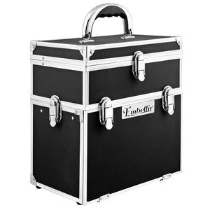 Embellir Portable Cosmetic Beauty Makeup Carry Case with Mirror - Black - KRE Group