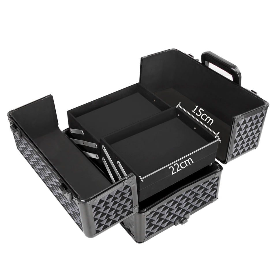 Embellir 7 in 1 Portable Cosmetic Beauty Makeup Trolley - Diamond Black - KRE Group