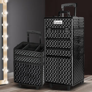 Embellir 7 in 1 Portable Cosmetic Beauty Makeup Trolley - Diamond Black - KRE Group