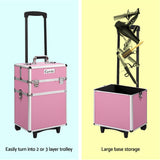 Embellir 7 in 1 Portable Cosmetic Beauty Makeup Trolley - Pink - KRE Group