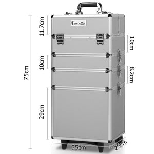 Embellir 7 in 1 Portable Cosmetic Beauty Makeup Trolley - Silver - KRE Group