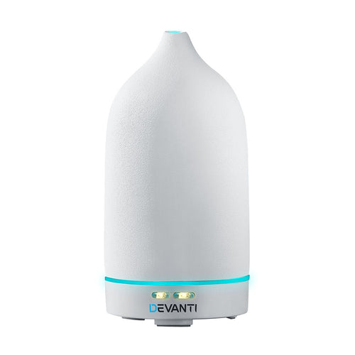 Devanti Ceramics Aroma Diffuser Aromatherapy Essential Oil Air Humidifier Ultrasonic Cool Mist White - KRE Group