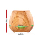 Devanti Ultrasonic Aroma Aromatherapy Diffuser Oil Electric LED Air Humidifier 400ml Light Wood - KRE Group