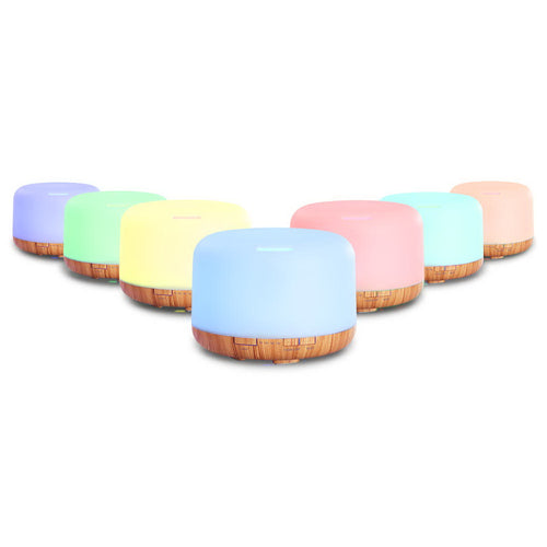 DEVANTI Aroma Diffuser Aromatherapy LED Night Light Air Humidifier Purifier Light Wood Grain 500ml - KRE Group