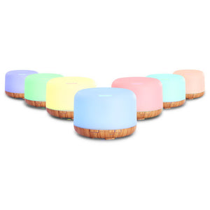 DEVANTI Aroma Diffuser Aromatherapy LED Night Light Air Humidifier Purifier Light Wood Grain 500ml - KRE Group