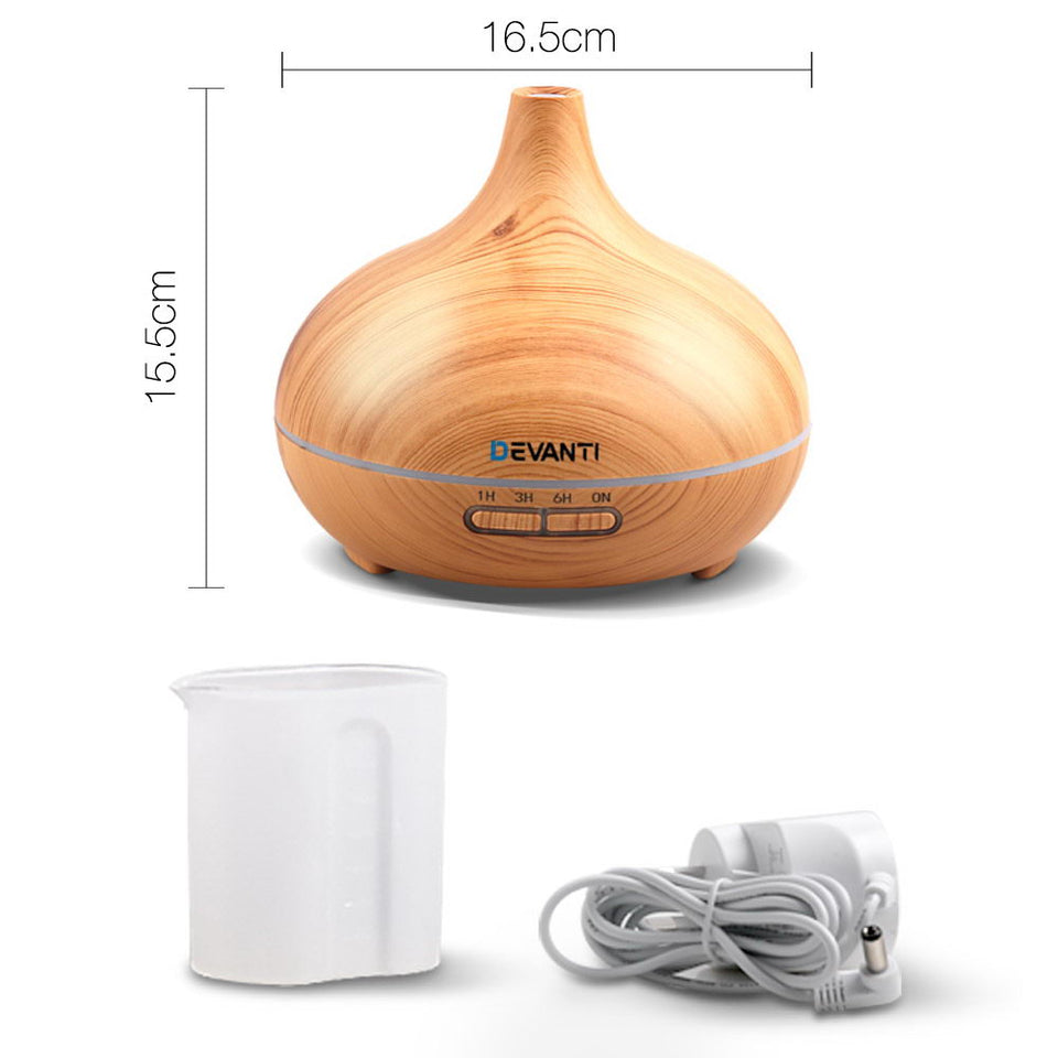 Devanti 300ml 4 in 1 Aroma Diffuser - Light Wood - KRE Group