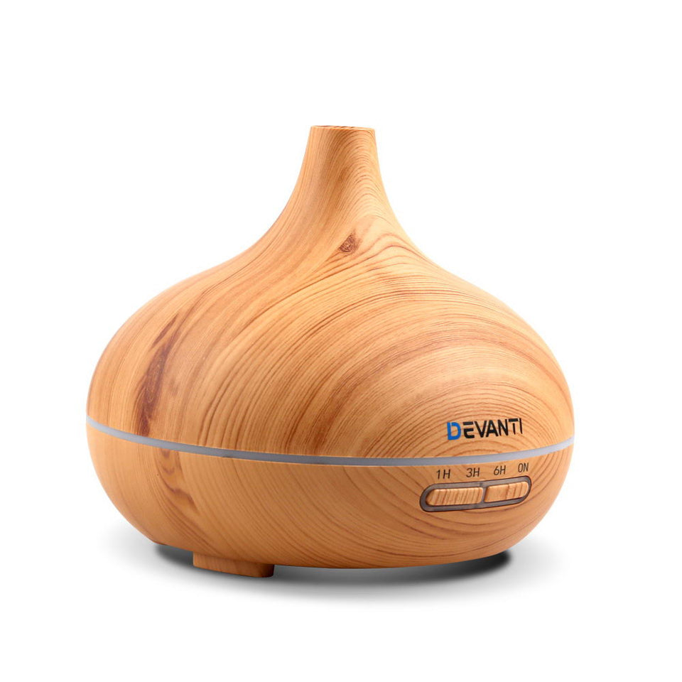 Devanti 300ml 4 in 1 Aroma Diffuser - Light Wood - KRE Group