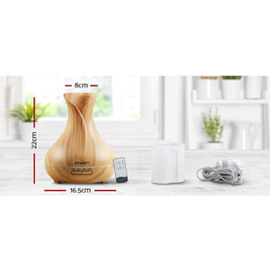 Devanti 400ml 4 in 1 Aroma Diffuser remote control - Light Wood - KRE Group