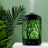 DEVANTI Aroma Diffuser Aromatherapy LED Night Light Iron Air Humidifier Black Forrest Pattern 100ml - KRE Group