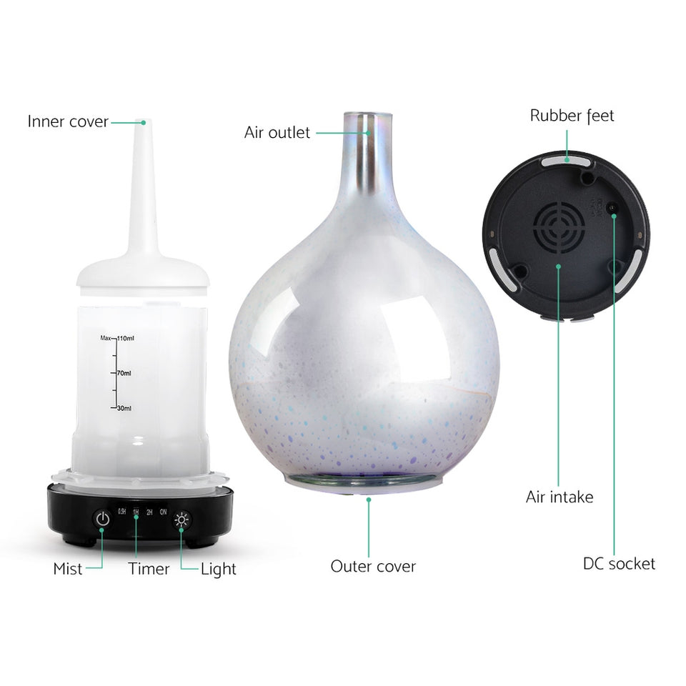 Aroma Diffuser 3D LED Light Oil Firework Air Humidifier 100ml - KRE Group