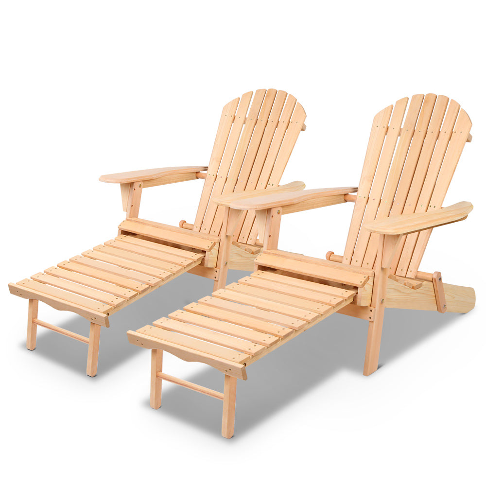 Gardeon Set of 2 Outdoor Sun Lounge Chairs Patio Furniture Beach Chair Lounger - KRE Group