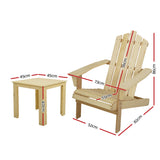 Gardeon Outdoor Sun Lounge Beach Chairs Table Setting Wooden Adirondack Patio Natural Wood Chair - KRE Group