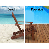 Gardeon Outdoor Sun Lounge Beach Chairs Table Setting Wooden Adirondack Patio Lounges Chair - KRE Group