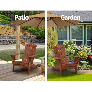 Gardeon Outdoor Sun Lounge Beach Chairs Table Setting Wooden Adirondack Patio Lounges Chair - KRE Group