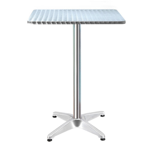 Bar Table Outdoor Furniture Adjustable Aluminium Pub Cafe Indoor Square Gardeon - KRE Group
