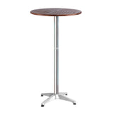 Outdoor Bar Table Furniture Wooden Cafe Table Aluminium Adjustable Round Gardeon - KRE Group