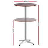 Outdoor Bar Table Furniture Wooden Cafe Table Aluminium Adjustable Round Gardeon - KRE Group