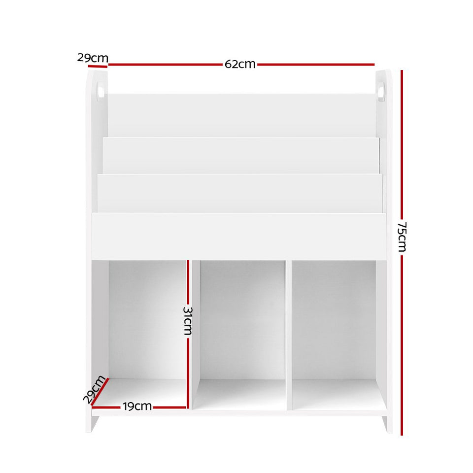 Keezi Kids Bookcase Childrens Bookshelf Display Cabinet Toys Storage Organizer - KRE Group