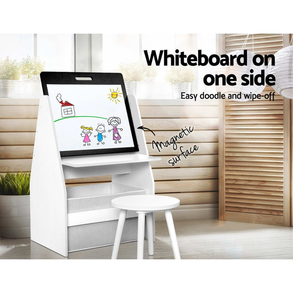 Keezi Kids Bookshelfs Child Bookcases Kids Easel Whiteboard Magazine Rack Desk - KRE Group