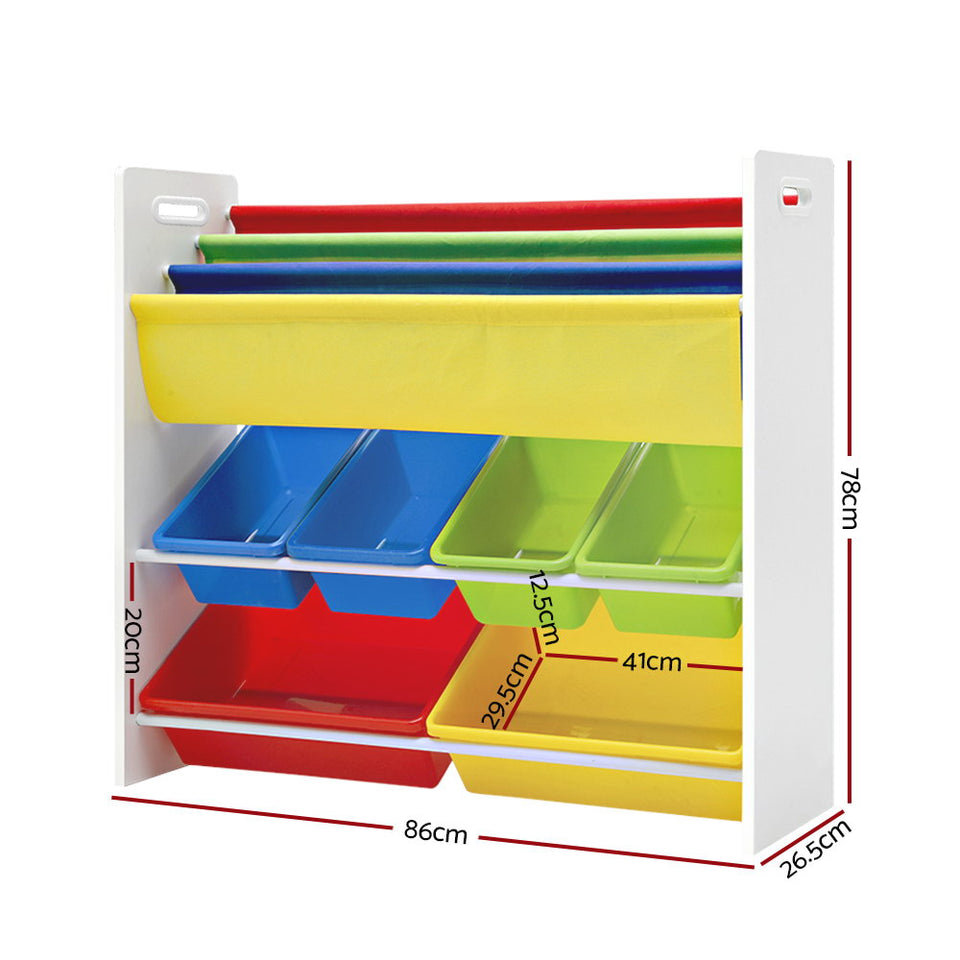 Keezi Kids Bookcase Childrens Bookshelf Toy Storage Organizer 3Tier Display Rack - KRE Group