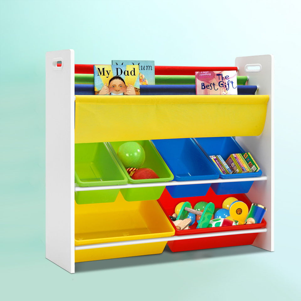 Keezi Kids Bookcase Childrens Bookshelf Toy Storage Organizer 3Tier Display Rack - KRE Group