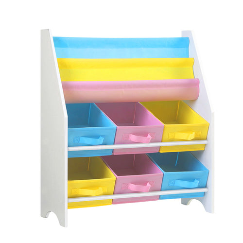 Keezi Kids Bookcase Childrens Bookshelf Toy Storage Organizer 2 Tiers Shelves - KRE Group