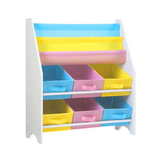 Keezi Kids Bookcase Childrens Bookshelf Toy Storage Organizer 2 Tiers Shelves - KRE Group