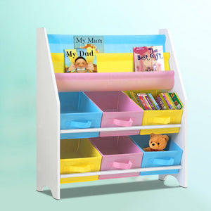 Keezi Kids Bookcase Childrens Bookshelf Toy Storage Organizer 2 Tiers Shelves - KRE Group