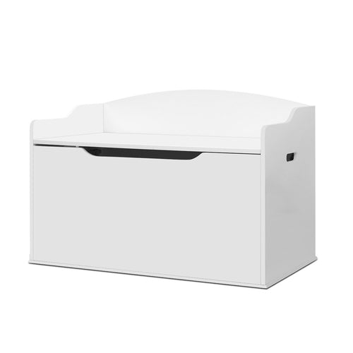 Keezi Kids Toy Box Storage Cabinet Chest Blanket Children Clothes Organiser White - KRE Group