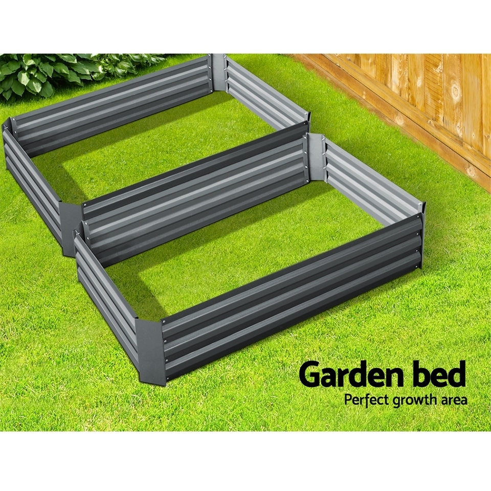 Greenfingers Garden Bed 2PCS 120X90X30CM Galvanised Steel Raised Planter - KRE Group