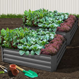 Greenfingers Garden Bed 2PCS 120X90X30CM Galvanised Steel Raised Planter - KRE Group